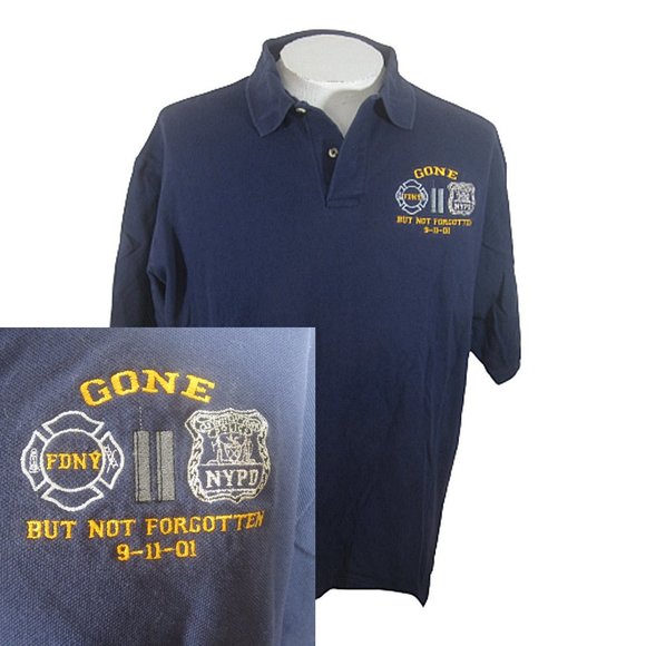 Jerzees vintage Men Polo shirt 9-11  Gone but Not Forgotten pit to pit 27 XXL - Picture 1 of 7